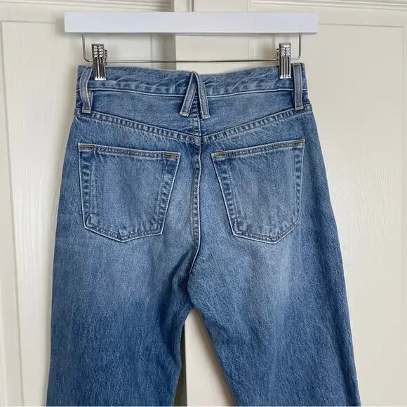 SLVRLAKE Sophie Straight Jeans All or Nothing Wash Mid Rise 100% Cotton Sz 24